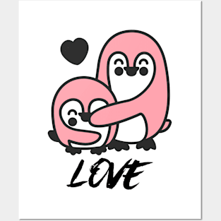 Valentines Penguin Love Honeymoon Cute Posters and Art